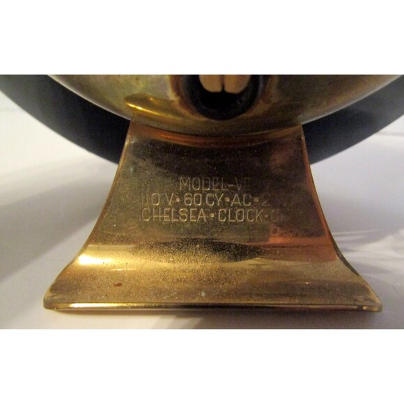 Art Deco Chelsea Elecronometer Desk Clock Model VE Vintage Black Bakelite Works - Picture 7 of 9